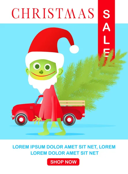 Χριστουγεννιάτικα Ψώνια Και Προώθηση Διάνυσμα Πρότυπο Ευχετήρια Κάρτα Αφίσα Πανό — Διανυσματικό Αρχείο