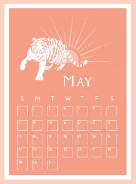 2022 yılı için aylık takvim. Hafta cumartesi başlıyor. Aylık planlama şablonu