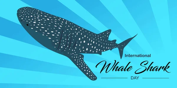 Uluslararası Balina Köpekbalığı Günü Vektör Illüstrasyonu — Stok Vektör