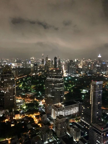 Bangkok, Thailand - November 1, 2019: Aerial night view of Bangkok — Stock Photo, Image