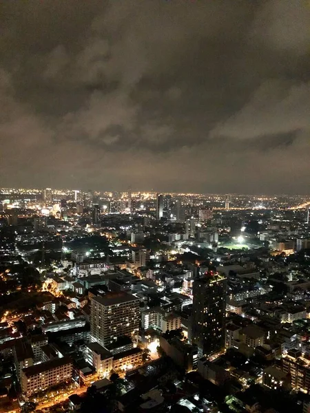 Bangkok, Thailandia - 1 novembre 2019: Veduta notturna aerea di Bangkok — Foto Stock