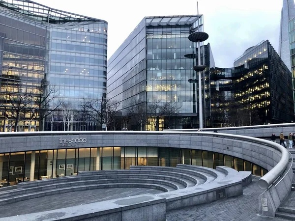 London, United Kingdom - January 26, 2019: The Scoop at More, Queens Walk, River Thames
