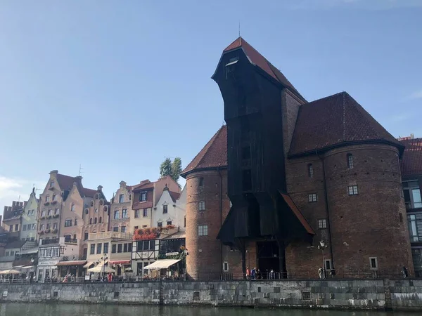 Gdansk, Polonya - 16 Ekim 2018: Gdansk Crane