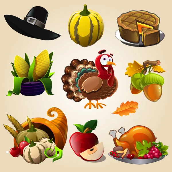 Articles de jour de Thanksgiving — Image vectorielle