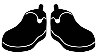 Sıradan ayakkabıların siyah beyaz çizimi 