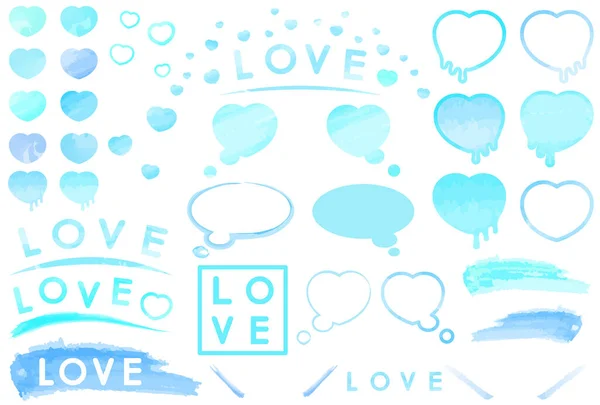 Variace Ilustrace Srdce Designu Loga Love — Stockový vektor