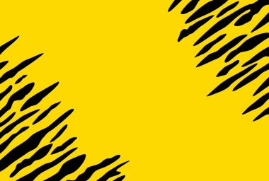 Sarı ve siyah kaplan desenli yatay tasarım kartpostal şablonu