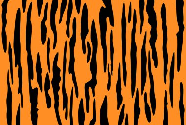  Turuncu ve siyah kaplan desenli yatay kartpostal şablonu