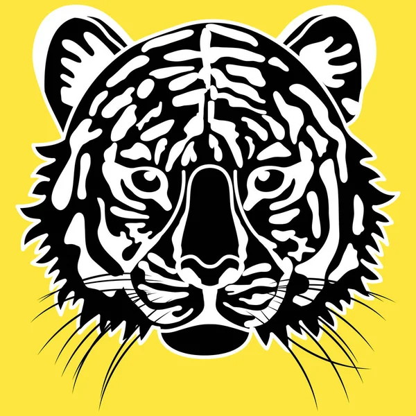 Illustration Tiger Face Facing Front Simple Illustration Tiger Face Can — Stock Photo, Image