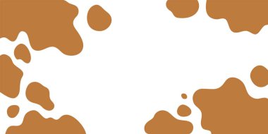 Basit Kahverengi İnek Şablonu. Bu, afişler ve başlıklar için oluşturulan kahverengi inek desenli bir çerçevenin çizimi.