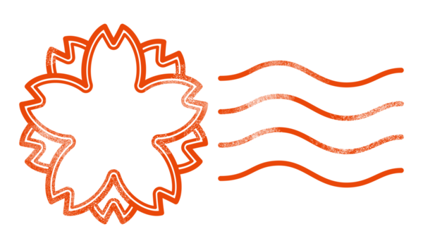 İlkbahar için Kiraz Çiçeği Damga Damga Simgesi. Bu, Japon tarzı bir tasarım olan kırmızı kiraz çiçeğinin posta damgalı bir çizimi..