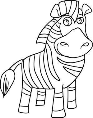 Çocuk için Boyama Kitabı - Hayvan Serisi Zebra