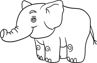 Çocuk için Renklendirme Kitabı - Hayvan Serisi Fili