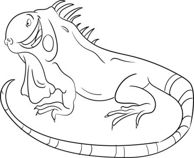 Çocuk için Renklendirme Kitabı - Hayvan Serisi Iguana