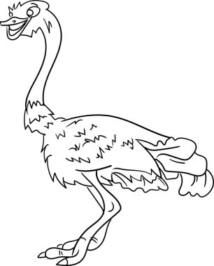 Çocuk için Renklendirme Kitabı - Hayvan Serisi Devekuşu