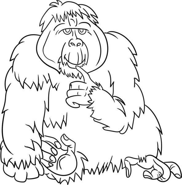 Çocuk için Boyama Kitabı - Hayvan Serisi Orangutan