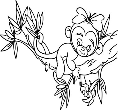 Çocuk için Boyama Kitabı - Hayvan Serisi Maymun