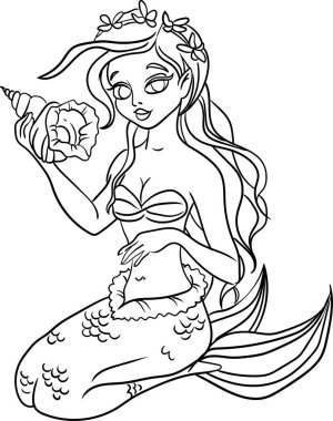 Çocuk için Boyama Kitabı - Peri Masalı Serisi Küçük Denizkızı