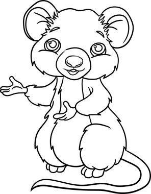 Çocuk için Renklendirme Kitabı - Hayvan Serisi Fare