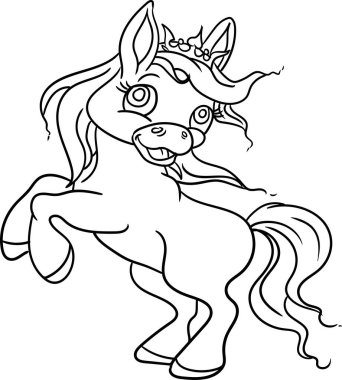 Çocuk için Renklendirme Kitabı - Hayvan Serisi Atı