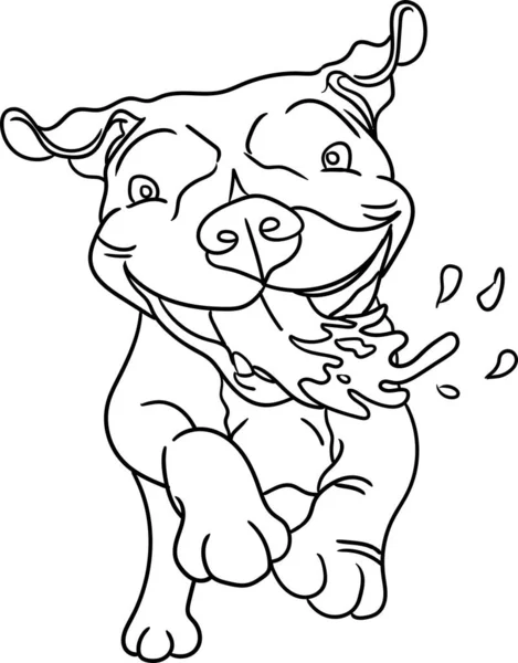 Coloring Book Kid Animal Series Dog Pitbull Mouth Watery — Stok Foto