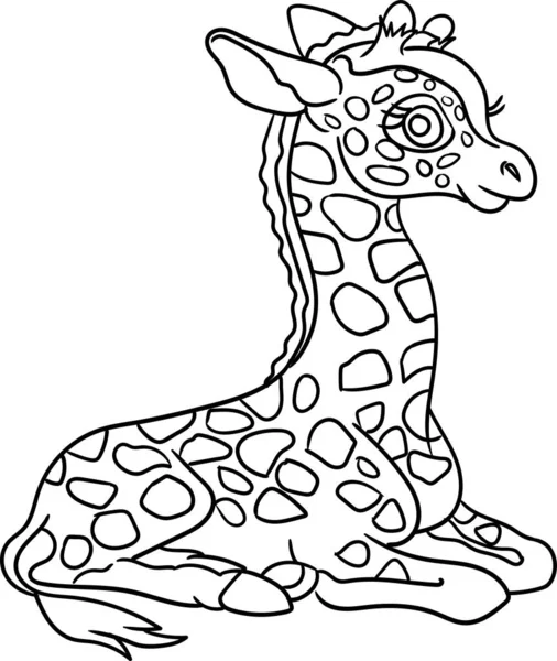 Coloring Book for Kid - Animal Series Male Giraffe