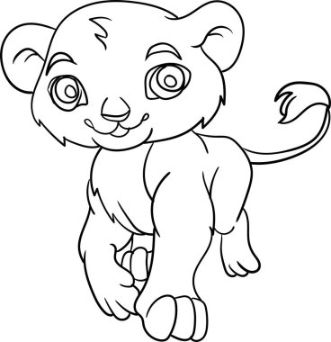 Çocuklar için Boyama Kitabı - Hayvan Serisi Aslan Çizgi Filmi Mutlu Üzgün