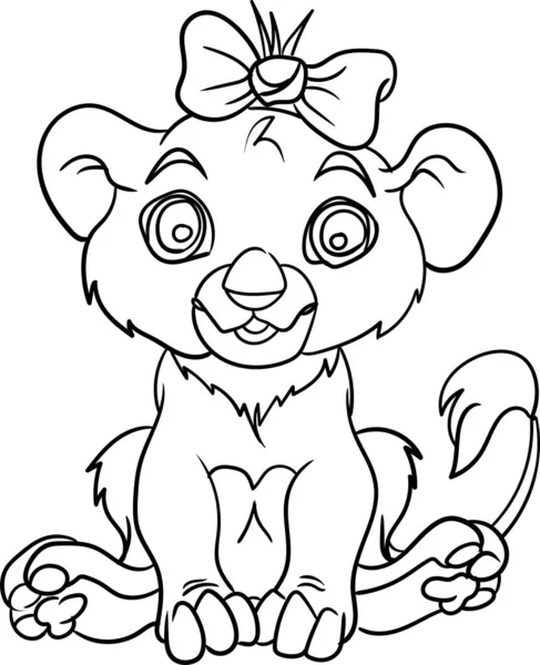 Coloring Book for Kids - Animal Series Lion Cartoon Happy Sad