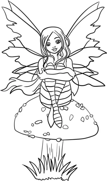 Coloring Book Kids Fairytales Series Cheerful Fairy Princess — Stock Photo, Image