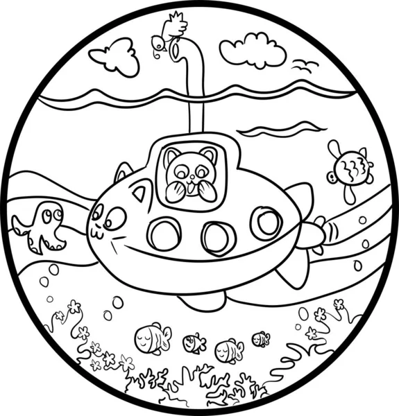 Coloring Book Kids Underwater World Series — Stock Photo, Image