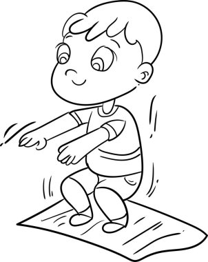 Sağlık ve hijyen. Baby Boy bornoz ve havluyla duştan sonra banyo yapar, saçını tarar, yeni bir gömlek dener. Komik küçük çocuk dişlerini fırçalıyor, tuvalette oturuyor, uyuyor, kahvaltı yapıyor.