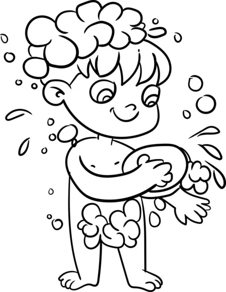 Sağlık ve hijyen. Baby Boy bornoz ve havluyla duştan sonra banyo yapar, saçını tarar, yeni bir gömlek dener. Komik küçük çocuk dişlerini fırçalıyor, tuvalette oturuyor, uyuyor, kahvaltı yapıyor.