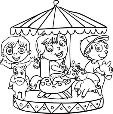 Tatil aktiviteleri serisi. Çocuklar için Boyama Kitabı. Atlıkarınca