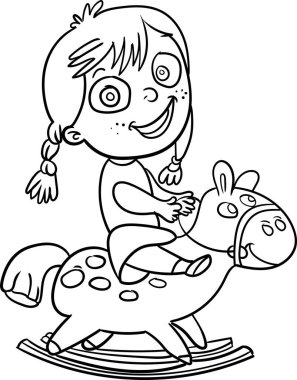 Çocuklar oyuncak oynar. Çocuklar için boyama kitabı.