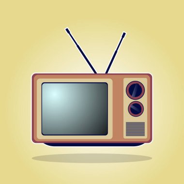 Düz televizyon düz tasarım vektör çizimi izole edilmiş arkaplan