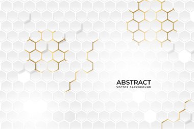 Geometrik soyut arkaplan. Lüks arka plan geometrik şekiller beyaz ve altın.