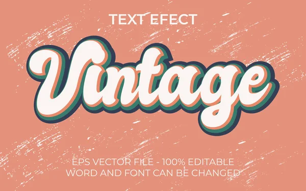 Vintage Retro Style Text Effect Editable Word Font — Stock Vector