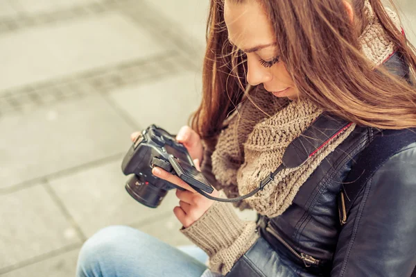 Touristenfotografin — Stockfoto