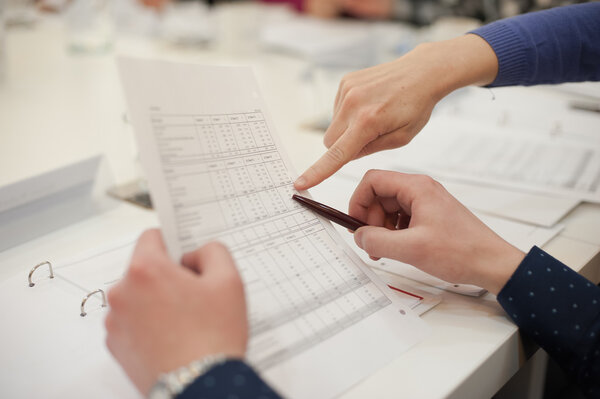 Businessman working with documents