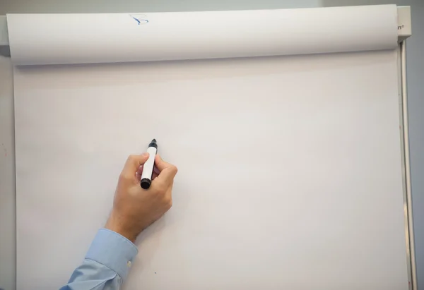 Hand op een whiteboard business — Stockfoto