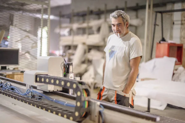 Trabajo Profesional Del Maquinista Del Técnico Del Trabajador Lugar Trabajo — Foto de Stock