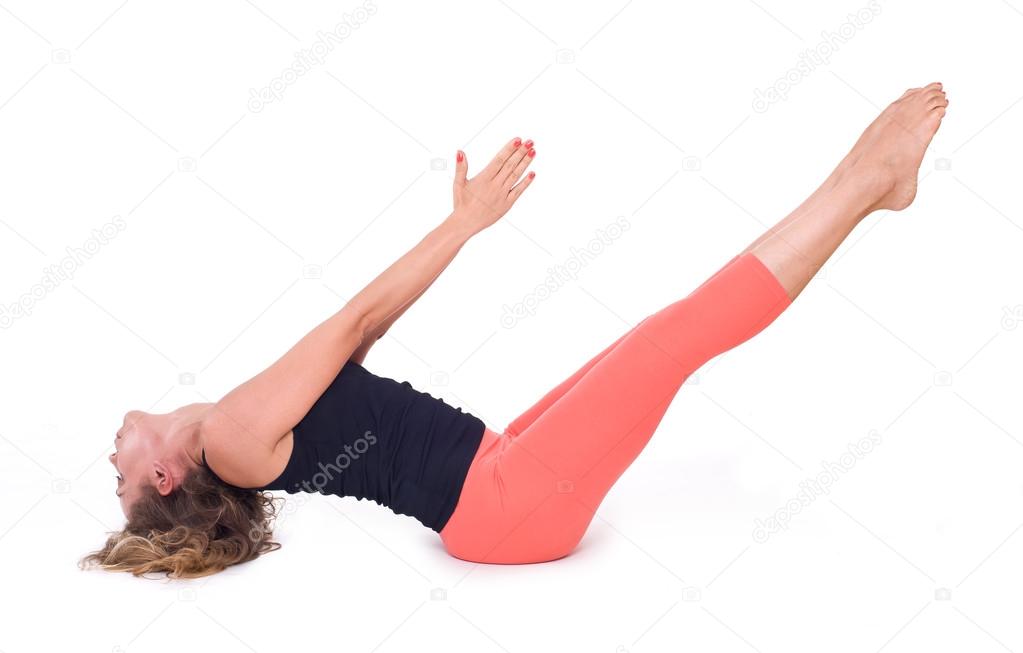 Practicing Yoga exercises