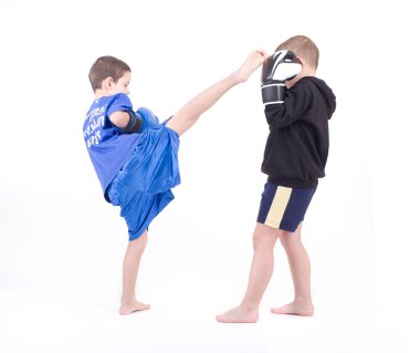 Çocuklar kickboks mücadele