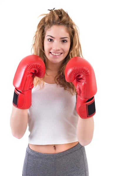 Menina de kickboxing — Fotografia de Stock