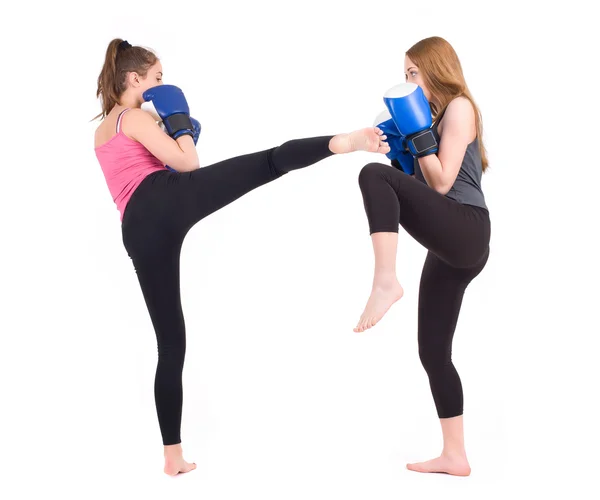 Kickboxing meninas luta . — Fotografia de Stock