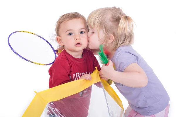 Kids kissing — Stock Photo, Image