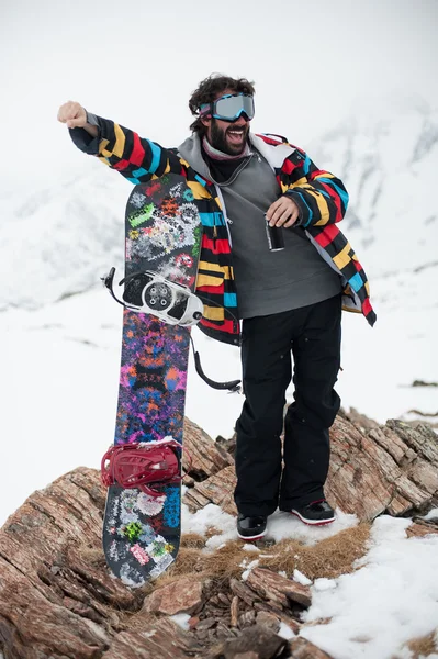 Lo Snowboarder felice — Foto Stock