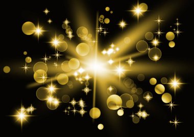 Yoğunlaştırılmış noktalı parlak altın ışık arkaplanı