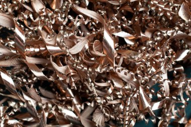 Büyük bantlı makro bakır talaşı.