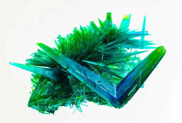 Large Green Copper Chloride Crystals Green Crystal Needles Collector Mineral — Stock Photo, Image